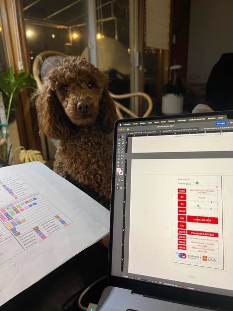 2026 commence en mode intensité maximale.

Même si les préparatifs du Bootcamp ont démarré dès mai 2025, on entre maintenant dans cette phase finale où chaque détail compte et où la logistique devient, elle aussi, un projet à part entière.

Badges, horaires personnalisés, répartition des responsabilités de la brigade étudiante, choix des repas, équipements, et surtout les invitations Outlook. Je tiens à ce que chaque participante et chaque participant ait son horaire directement intégré à son calendrier, pour simplifier l’accès, réduire la friction, et rendre l’expérience la plus fluide possible.

Et dans ce sprint, avoir la chance d’être entourée de personnes exceptionnelles est un privilège rare.

Je ferai un post séparé pour souligner la contribution extraordinaire de Geneviève. Son travail sur le logo et macarons du Bootcamp mérite, à lui seul, un post.. 
Là, je veux faire un shoutout à Manon qui, depuis jeudi, enchaîne la production des name tags et des horaires personnalisés. On a terminé hier à 1 h30 du matin, parce que tout doit partir à la reprographie dans les prochains jours, sans marge d’erreur.

Et pour compléter le tableau: Alice était avec nous toute la soirée. 
Merci Manon. Pour la rigueur, l’endurance, et l’énergie calme quand tout accélère.